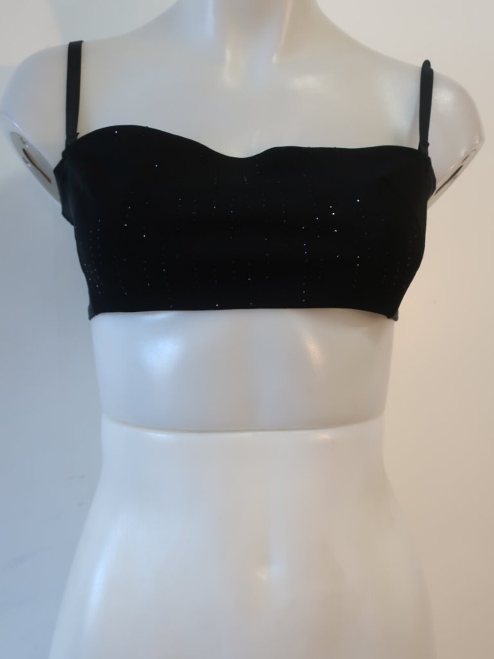 Womens Plein Sud Black (Item- 164) Bedazzled Cropped Bandeau Bralette Tank Top 8